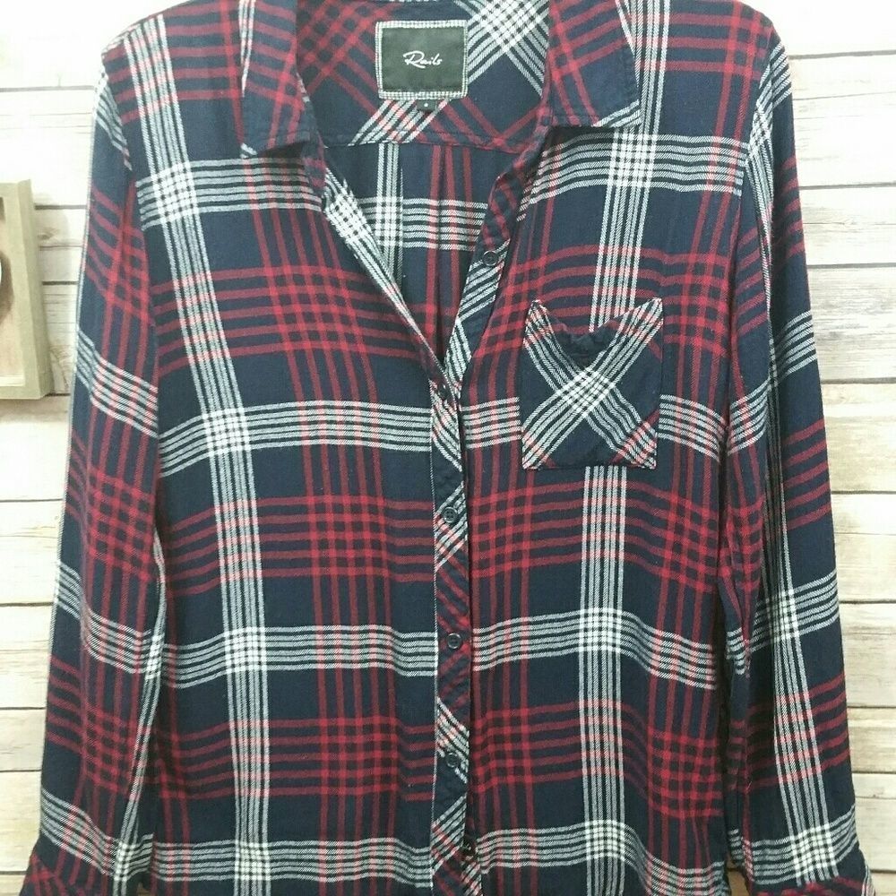 Rails Hunter Flannel Red And Blue Size Small - image 2